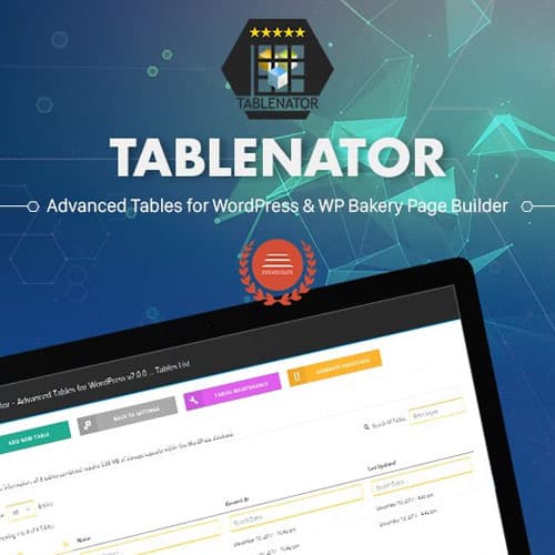 Tablenator – Advanced Tables for Visual Composer